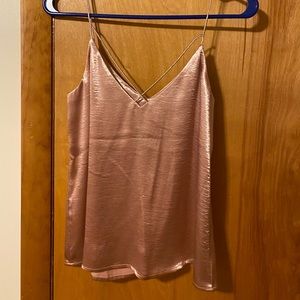 Size Small pink silk crop top